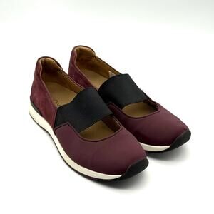 Vionic Cadee Mary Jane Slip On Sneaker Suede and Nylon Size 7.5 Wine